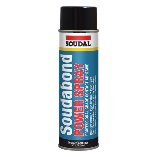 Soudabond Power Spray USA is a professional grade, strong and fast contact adhesive based on synthetic rubbers. It is applied two-sided and carried in an aerosol.